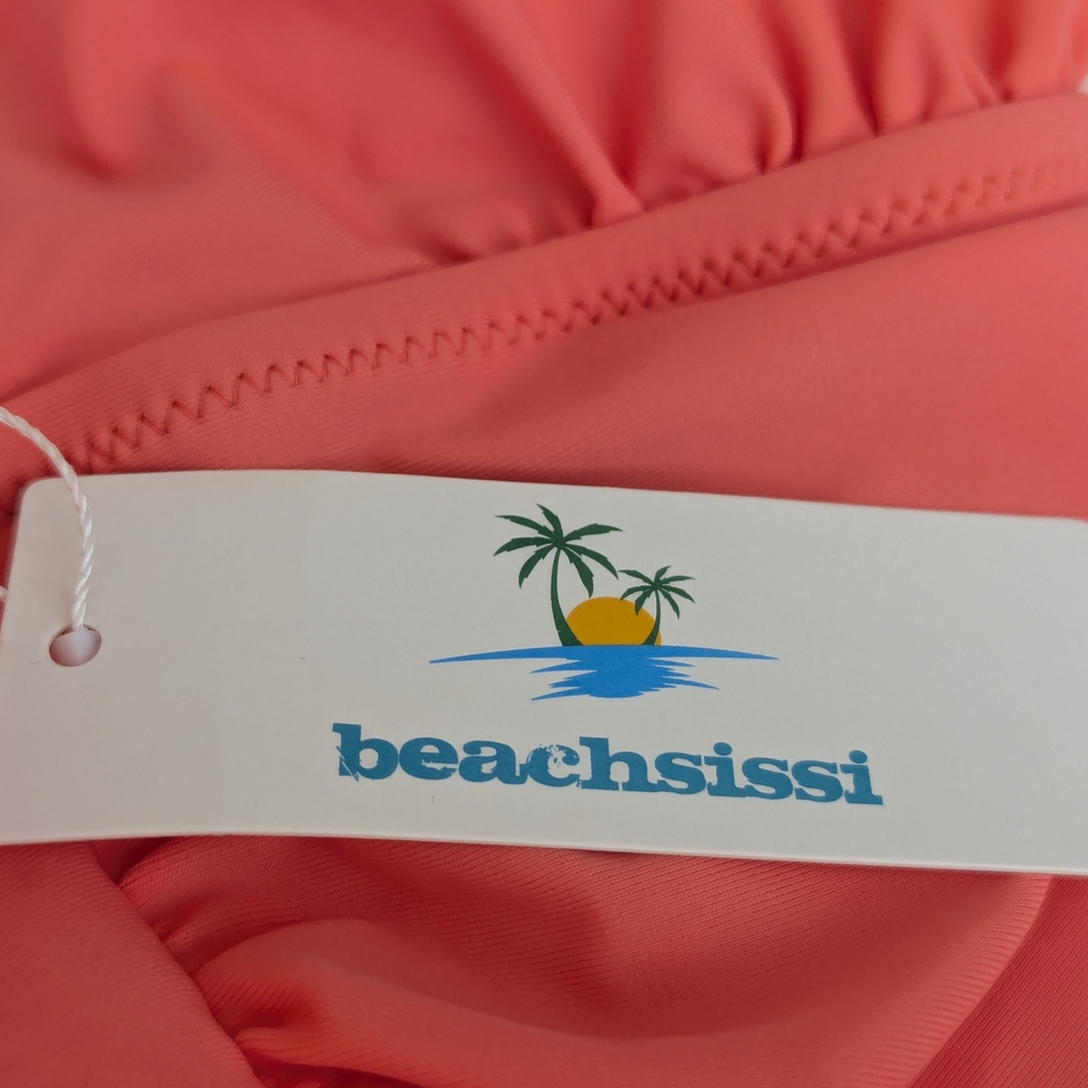 Beachsissi XL One Piece Tankini Top Adjustable Straps Coral NWT Bathing Suit - Picture 11 of 13